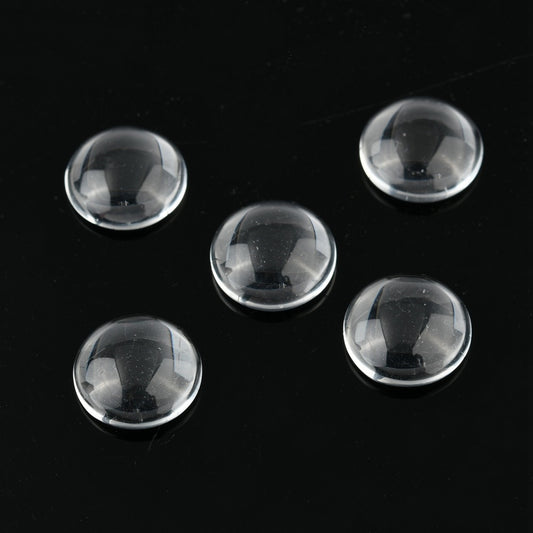 Glass Cabochon - 12mm Round - Clear (10)
