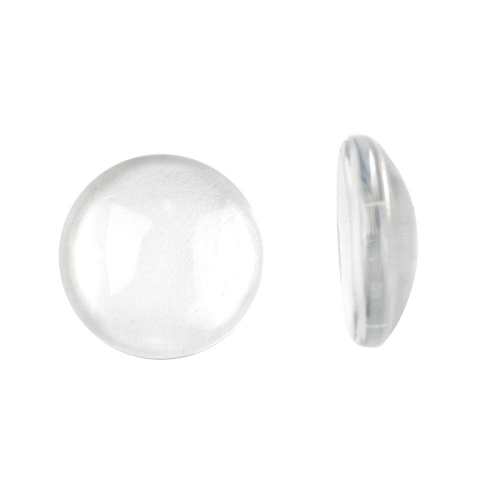 Glass Cabochon - 12mm Round - Clear (10)