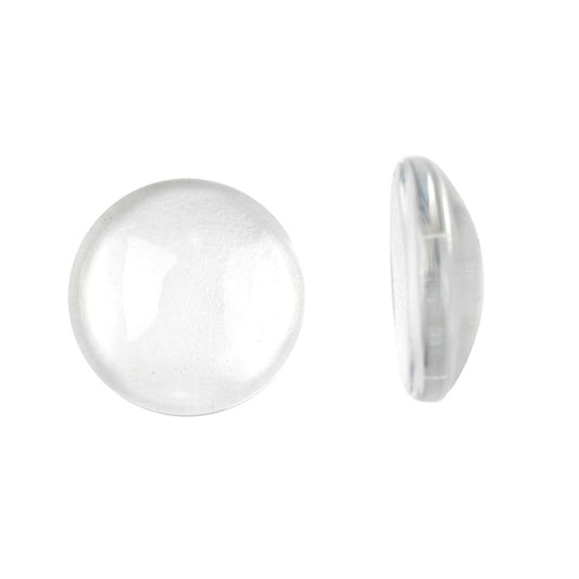 Glass Cabochon - 12mm Round - Clear (10)