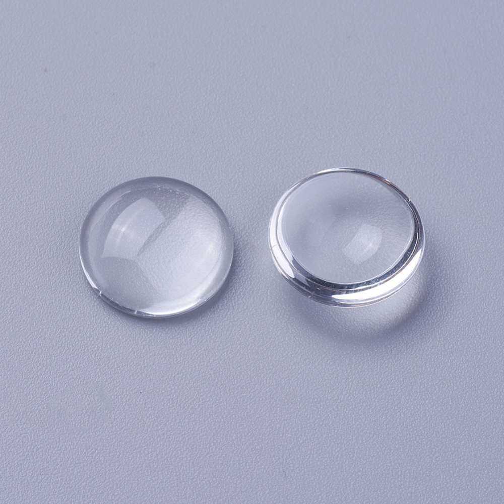 Glass Cabochon - 12mm Round - Clear (10)