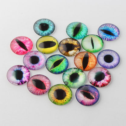 Glass Cabochon - 20mm - Round - Random Eyes (10)