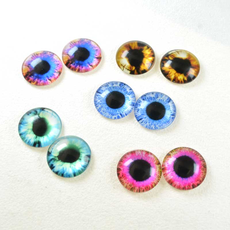 Glass Cabochon - 20mm - Round - Round Pupil - Random Eyes (2)