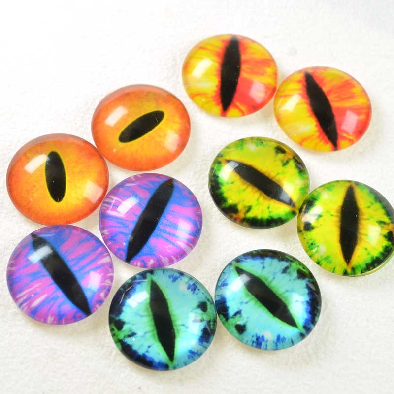 Glass Cabochon - 20mm - Round - Slit Pupil - Random Eyes (2)