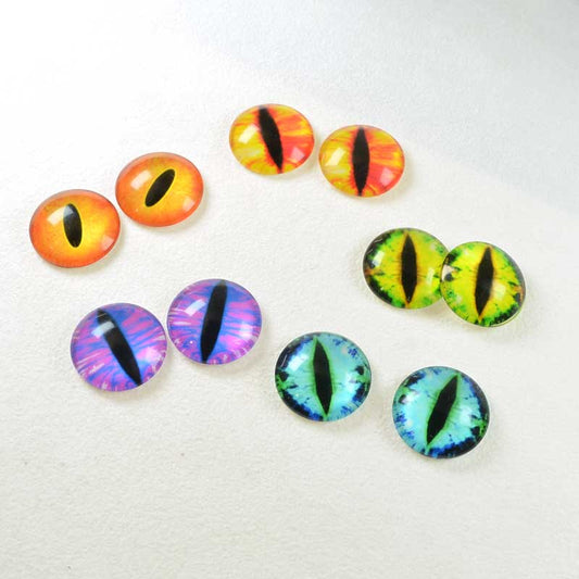 Glass Cabochon - 20mm - Round - Slit Pupil - Random Eyes (2)