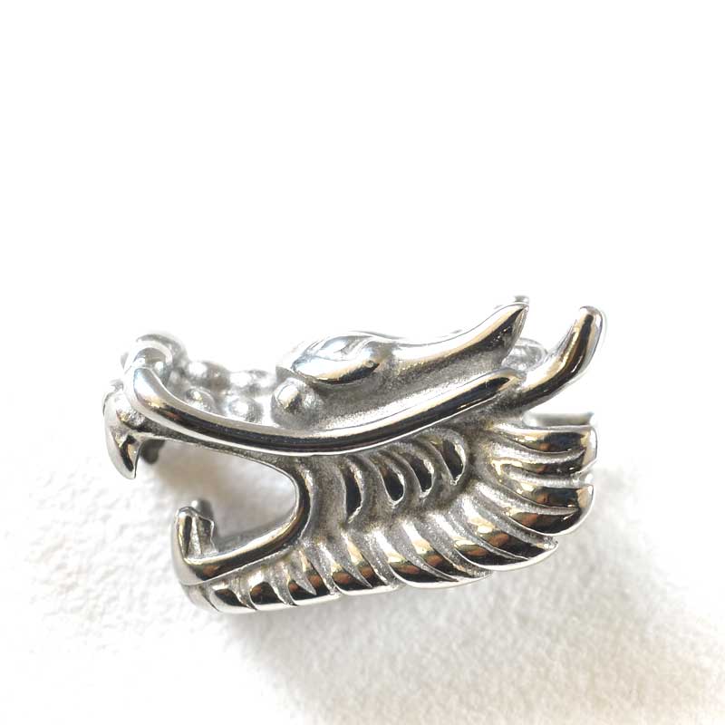 Bead -  Roaring Dragon Head - Stainless Steel (Pair)