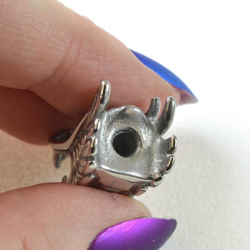 Bead -  Roaring Dragon Head - Stainless Steel (Pair)