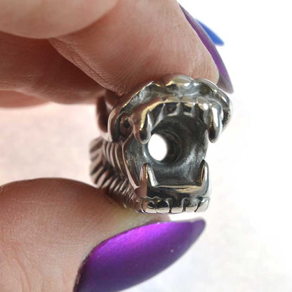 Bead -  Roaring Dragon Head - Stainless Steel (Pair)