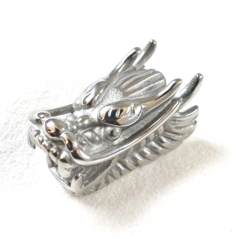 Bead -  Roaring Dragon Head - Stainless Steel (Pair)