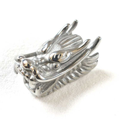 Bead -  Roaring Dragon Head - Stainless Steel (Pair)