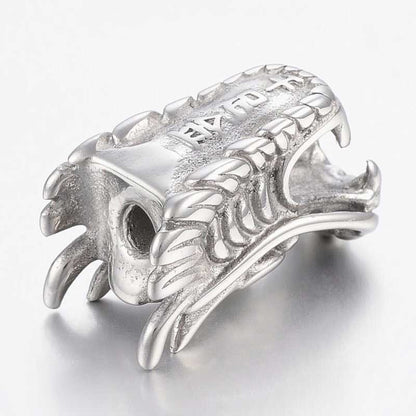 Bead -  Roaring Dragon Head - Stainless Steel (Pair)