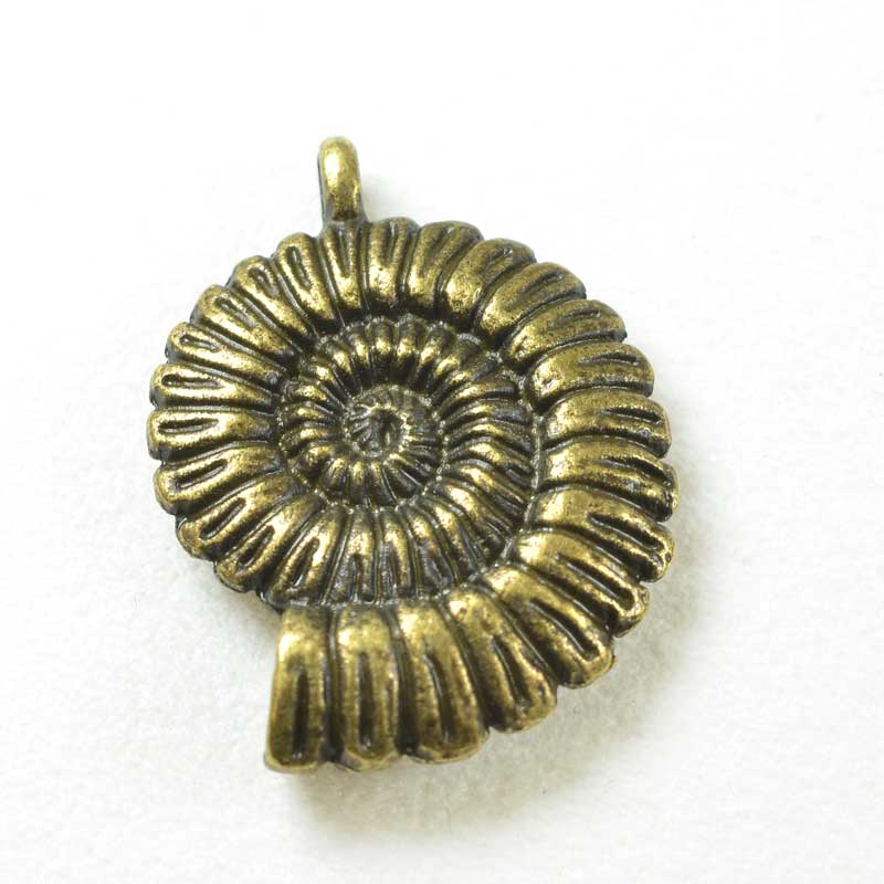 Pendant Spiral Shell    Antd Brass each