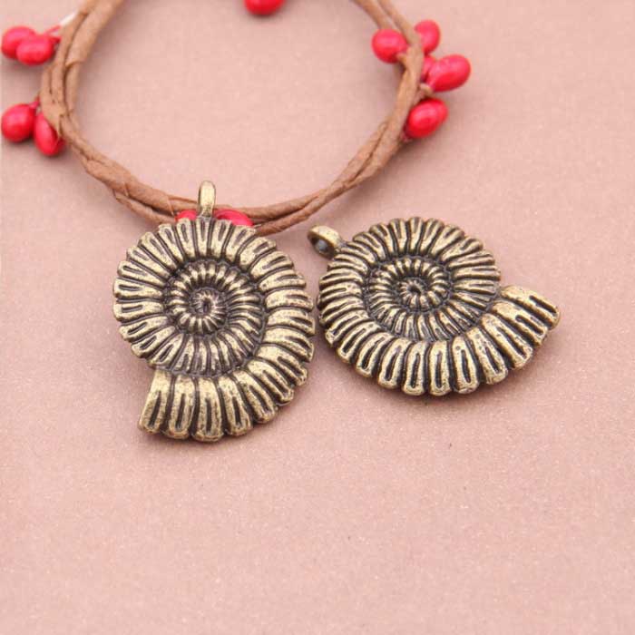 Pendant Spiral Shell    Antd Brass each