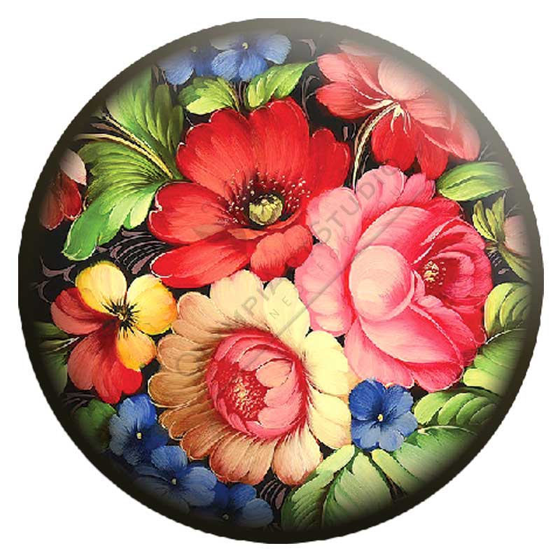 OlympiArt Cabochon Round - 30mm - A Fistful of Flowers