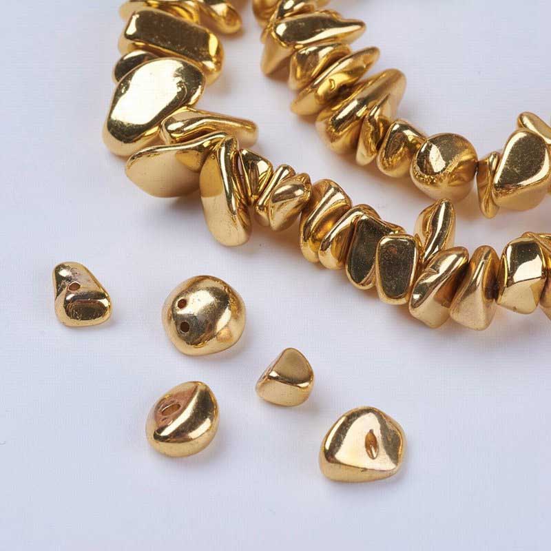 GoldPl Hematite   Chips 13.5in