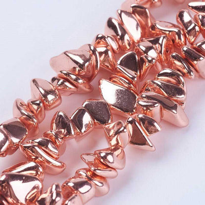 Rose GoldPl Hematite   Chips 13.5in