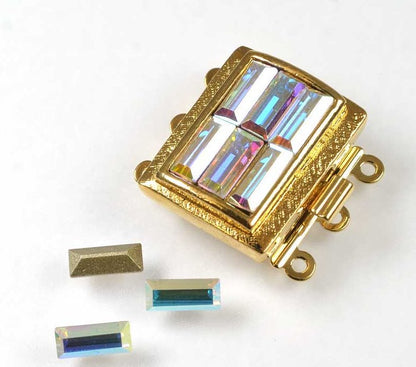 Swarovski Rhinestones Baguette (Article 4501) - 3x7mm - Crystal AB (6)