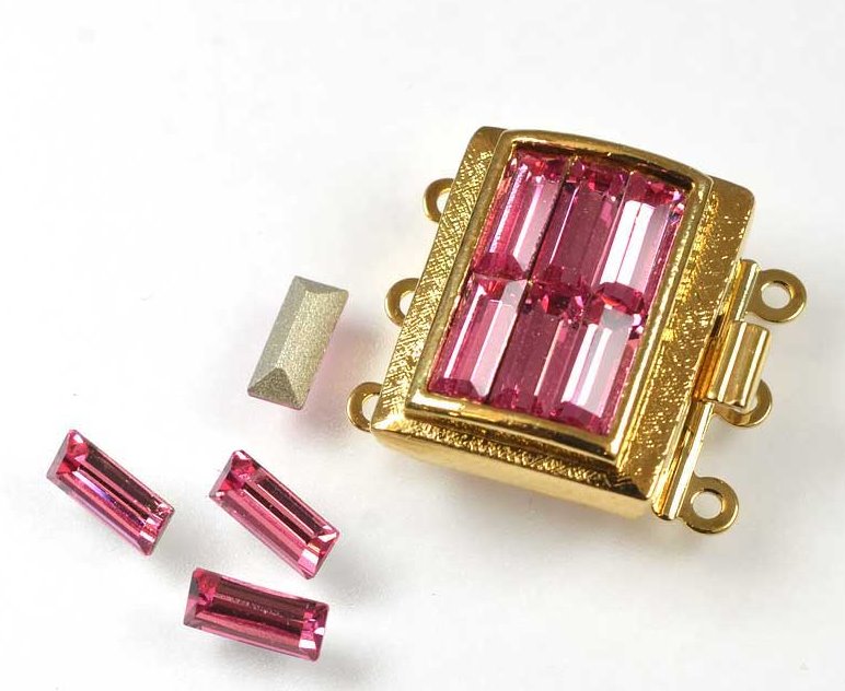 Swarovski Rhinestones Baguette (Article 4501) - 3x7mm - Rose (6)