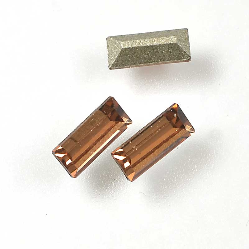 Swarovski Rhinestones Baguette (Article 4501) - 3x7mm - Light Smoked Topaz (6)