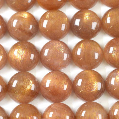 Stone - 10mm Round Cabochon - Gold Sunstone