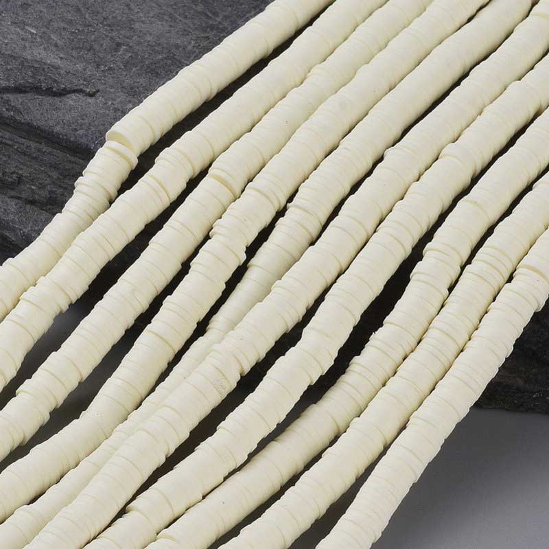 Polymer Clay Vinyl -  Heishi - Vanilla Cream (strand)