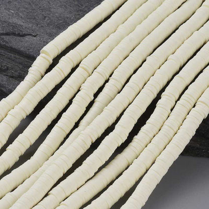 Polymer Clay Vinyl -  Heishi - Vanilla Cream (strand)