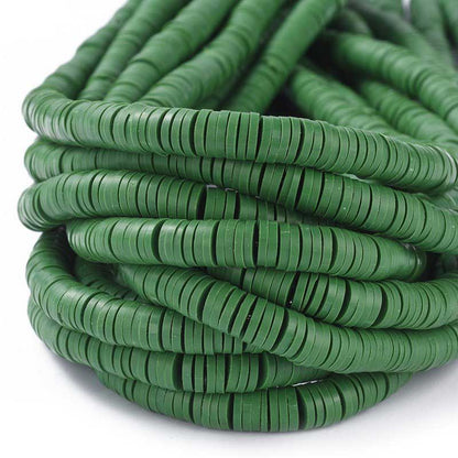 Polymer Clay Vinyl -  Heishi - Kale (strand)