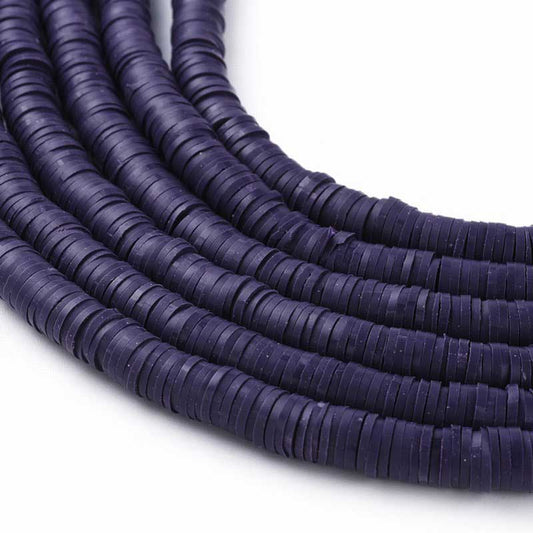 Polymer Clay Vinyl -  Heishi - Eggplant (strand)