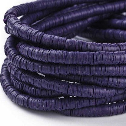 Polymer Clay Vinyl -  Heishi - Eggplant (strand)