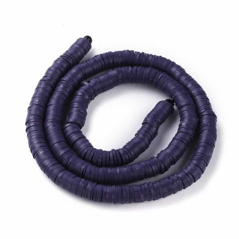 Polymer Clay Vinyl -  Heishi - Eggplant (strand)