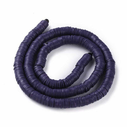 Polymer Clay Vinyl -  Heishi - Eggplant (strand)
