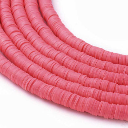 Polymer Clay Vinyl -  Heishi - Hibiscus (strand)