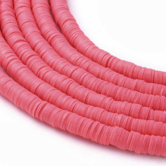 Polymer Clay Vinyl -  Heishi - Hibiscus (strand)