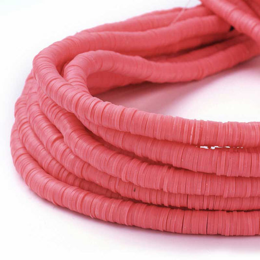 Polymer Clay Vinyl -  Heishi - Hibiscus (strand)