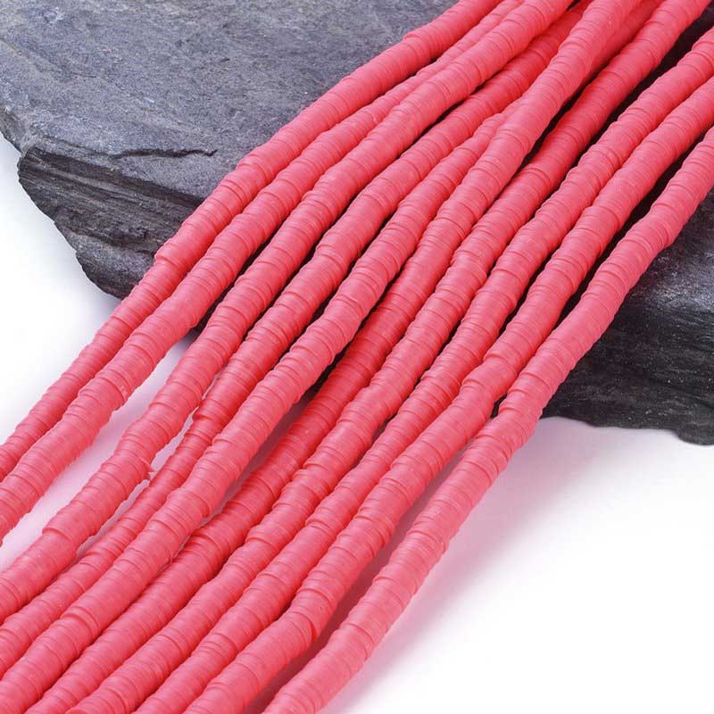 Polymer Clay Vinyl -  Heishi - Hibiscus (strand)