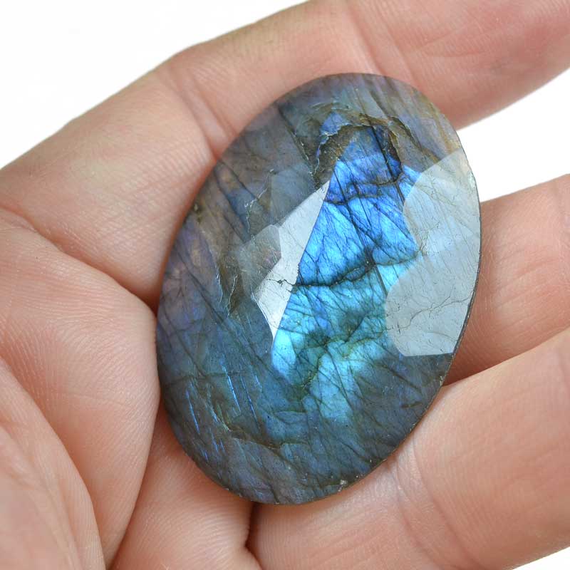 OOAK Stone Cabochon - Faceted Oval - Labradorite