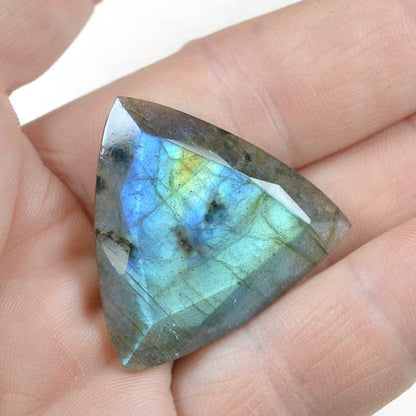 OOAK Stone Cabochon - Faceted Trillion - Labradorite