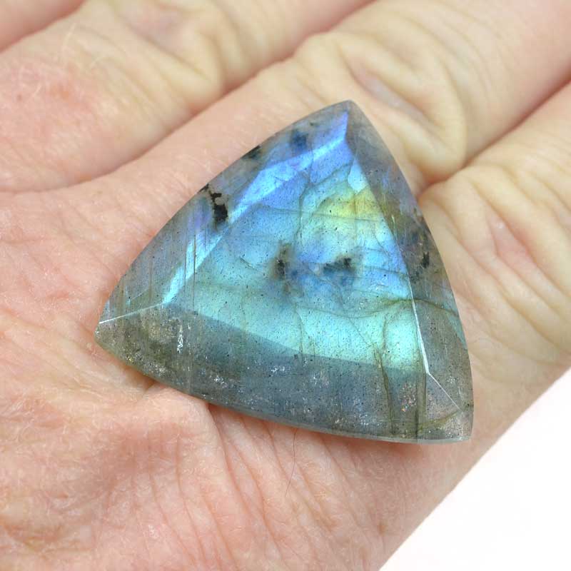 OOAK Stone Cabochon - Faceted Trillion - Labradorite