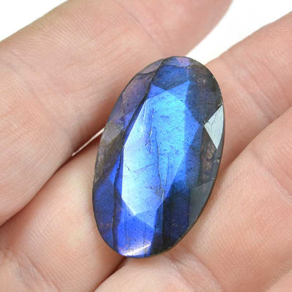 OOAK Stone Cabochon -  Faceted Oval - Labradorite