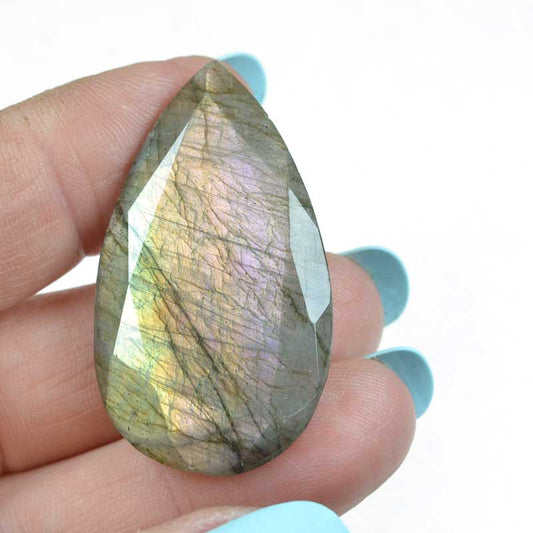OOAK Stone Cabochon - Faceted Drop - Labradorite