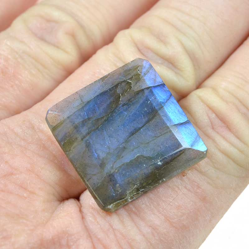 OOAK Stone Cabochon - Faceted Square - Labradorite