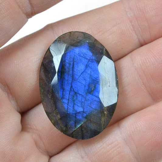 OOAK Stone Cabochon - Faceted Oval - Labradorite