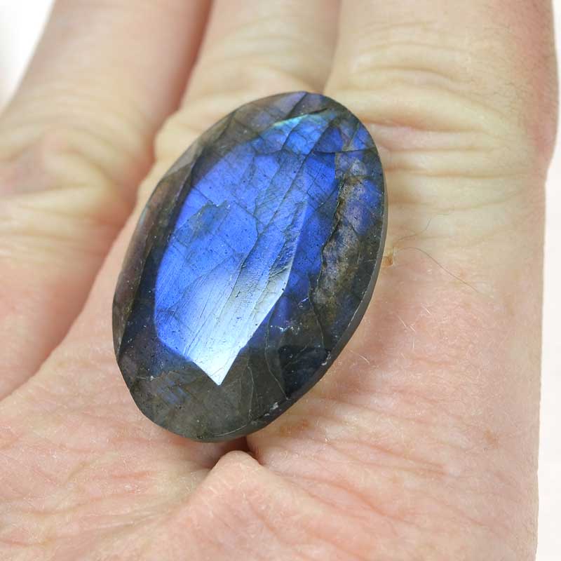 OOAK Stone Cabochon - Faceted Oval - Labradorite