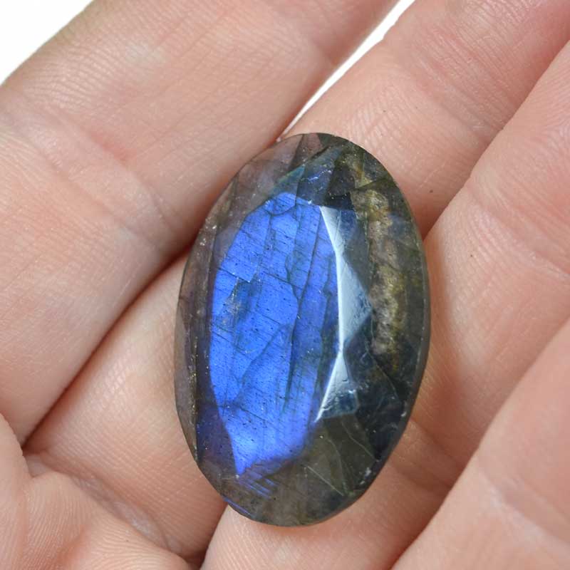 OOAK Stone Cabochon - Faceted Oval - Labradorite