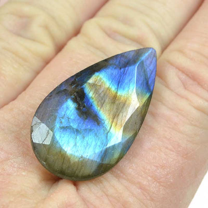 OOAK Stone Cabochon -  Faceted Drop - Labradorite