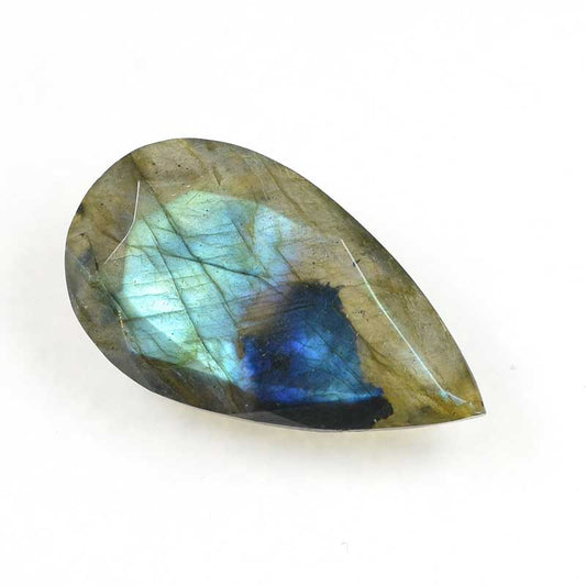 OOAK Stone Cabochon -  Faceted Drop - Labradorite