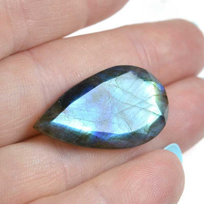 OOAK Stone Cabochon -  Faceted Drop - Labradorite