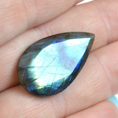 OOAK Stone Cabochon -  Faceted Drop - Labradorite