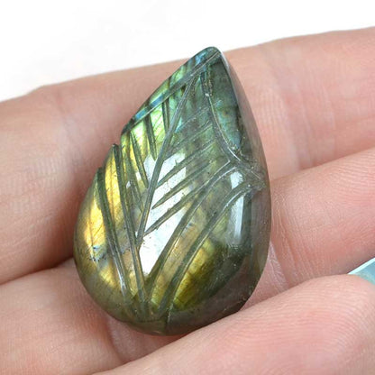 OOAK Stone Cabochon -  Carved Drop - Labradorite