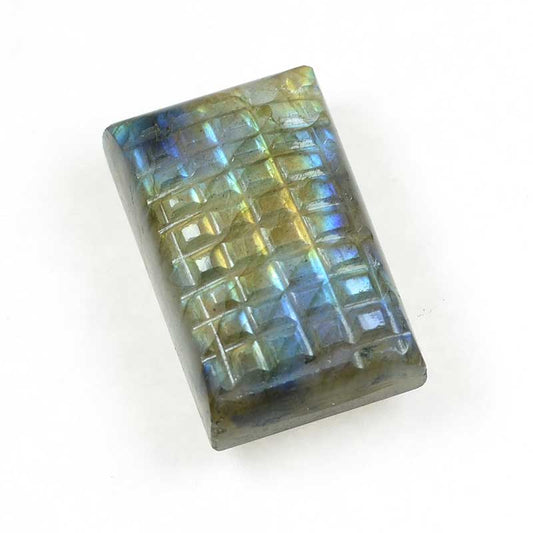 OOAK Stone Cabochon -  Carved Rectangle - Labradorite