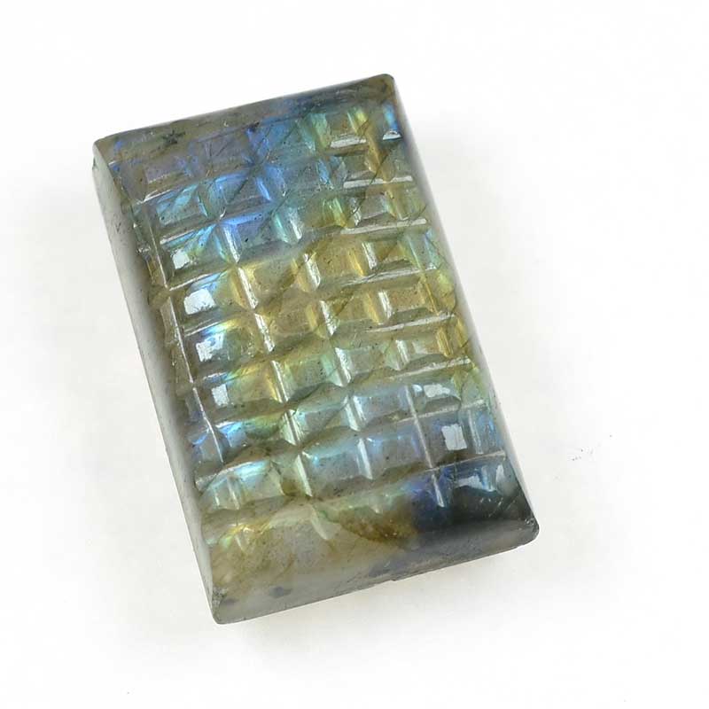 OOAK Stone Cabochon -  Carved Rectangle - Labradorite